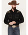 Image #1 - Wrangler Men's Rock 47 Long Sleeve Snap Western Shirt, Black, hi-res