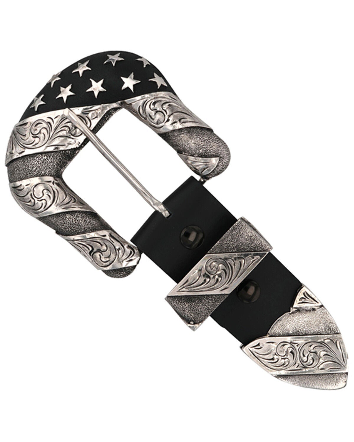 Image #1 - Montana Silversmiths Stars & Stripes 3-Piece Buckle Set, Silver, hi-res