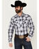 Image #1 - Wrangler Retro Men's Plaid Print Long Sleeve Snap Western Shirt, White, hi-res