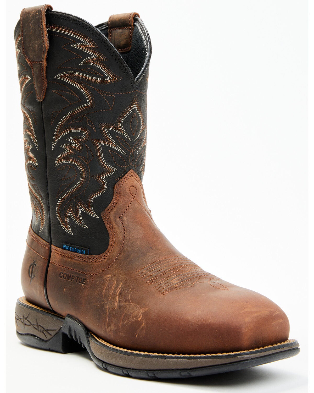 Cody James Men's 11" Xero Gravity Lite Waterproof Pull-On Work Boots - Composite Toe, Black, hi-res