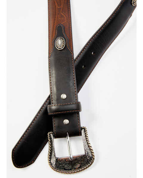 Image #2 - Cody James Men's Two-Toned Concho Accent Belt, Brown, hi-res