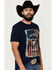 Image #2 - RANK 45® Men's American Rodeo Short Sleeve Graphic T-Shirt , Dark Blue, hi-res