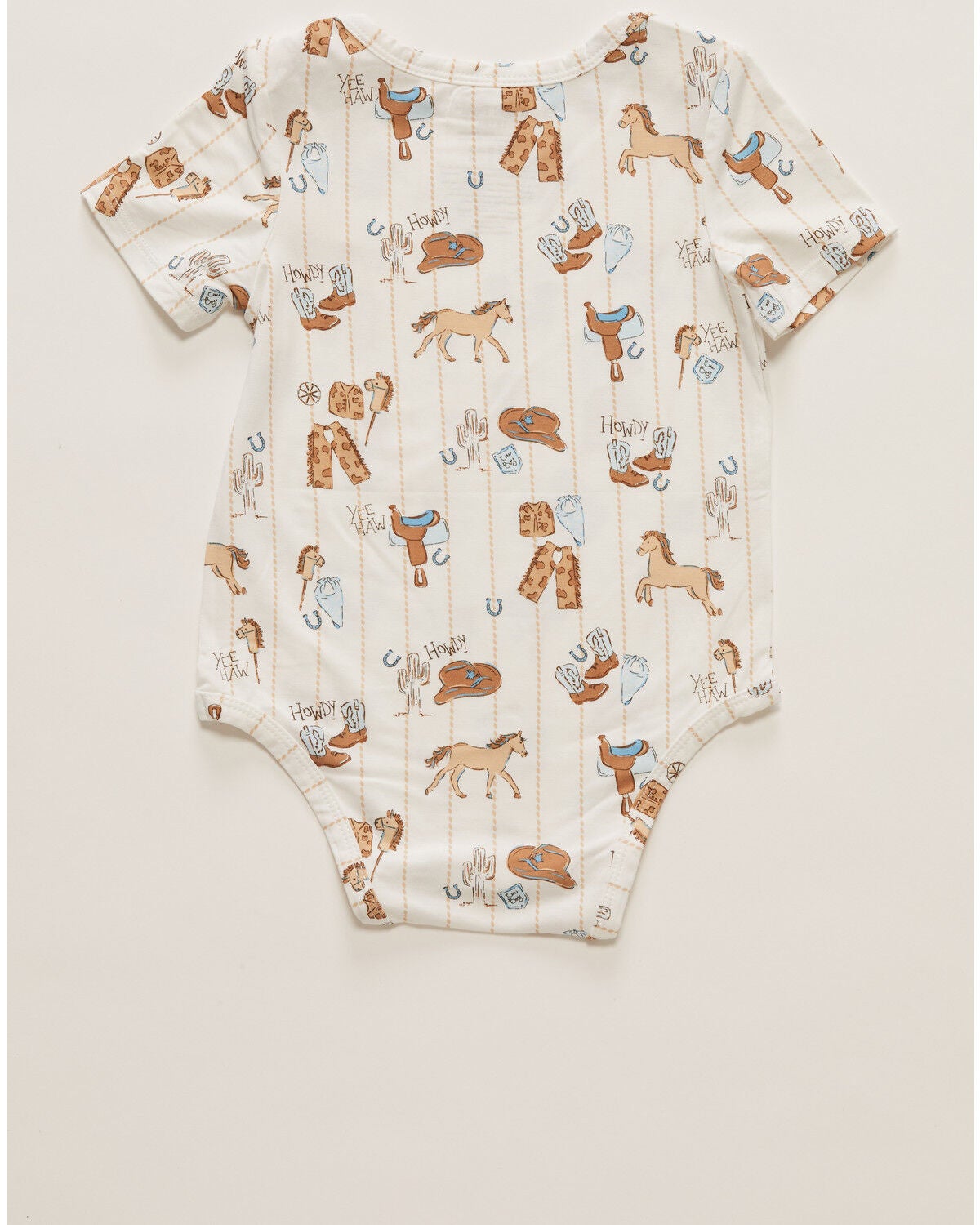 Image #3 - Angel Dear Infant Boys' Cowboy Nursery Short Sleeve Onesie, White, hi-res