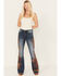 Image #1 - Driftwood Women's Medium Wash Autumn Paisley Print Farrah Flare Jeans, Blue, hi-res