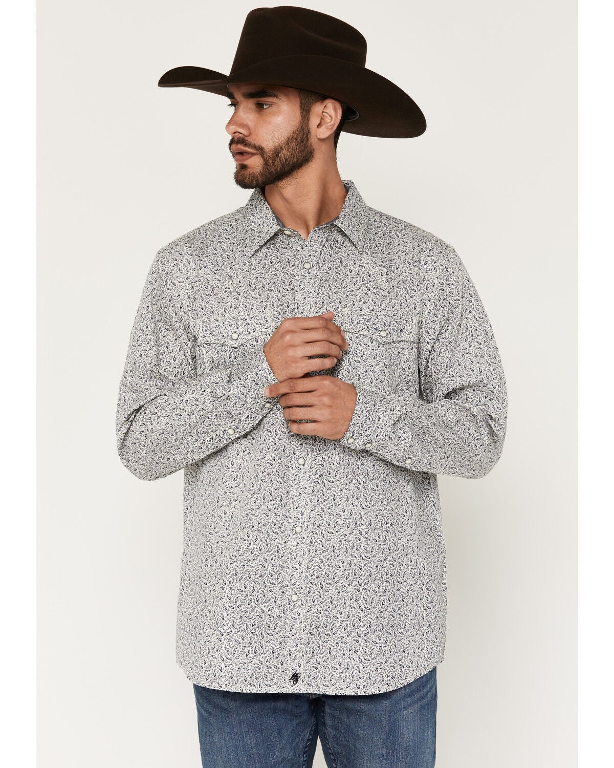 Image #1 - Moonshine Spirit&reg; Men's Purple Reign Paisley Print Long Sleeve Snap Western Shirt, Purple, hi-res
