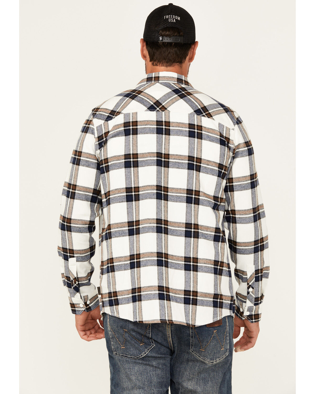 Image #4 - Brothers and Sons Men's Yukon Plaid Print Long Sleeve Button-Down Flannel Shirt, White, hi-res