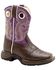 Durango Little Girls' Western Boots - Square Toe, Dark Brown, hi-res