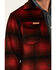 Image #3 - Powder River Outfitters Men's Red Ombre Plaid Wool Button-Front Shirt Jacket, Black/red, hi-res