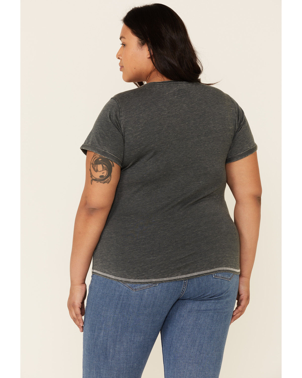 Image #4 - Panhandle Women's Thyme Rodeo Tour Short Sleeve Graphic Tee - Plus, Charcoal, hi-res