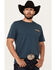 Image #3 - Wrangler Men's Boot Barn Exclusive Steer Head Logo Short Sleeve Graphic T-Shirt, Navy, hi-res