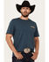 Image #3 - Wrangler Men's Boot Barn Exclusive Steerhead Logo Short Sleeve Graphic T-Shirt , Navy, hi-res