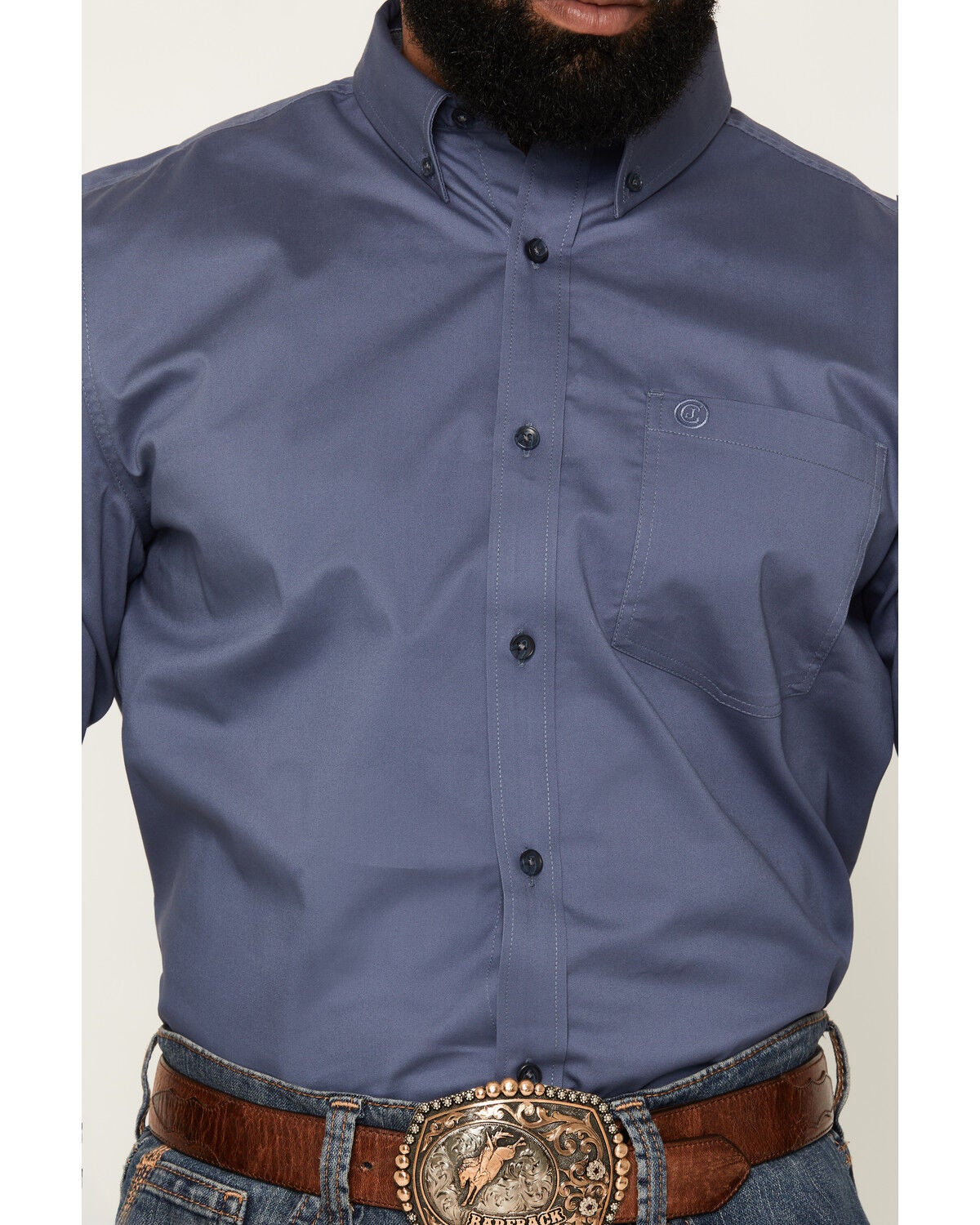 Image #3 - Cody James Men's Solid Long Sleeve Button-Down Stretch Western Shirt, Slate, hi-res