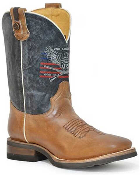 Roper Men's 2nd Amendment Western Performance Boots - Broad Square Toe, Tan, hi-res