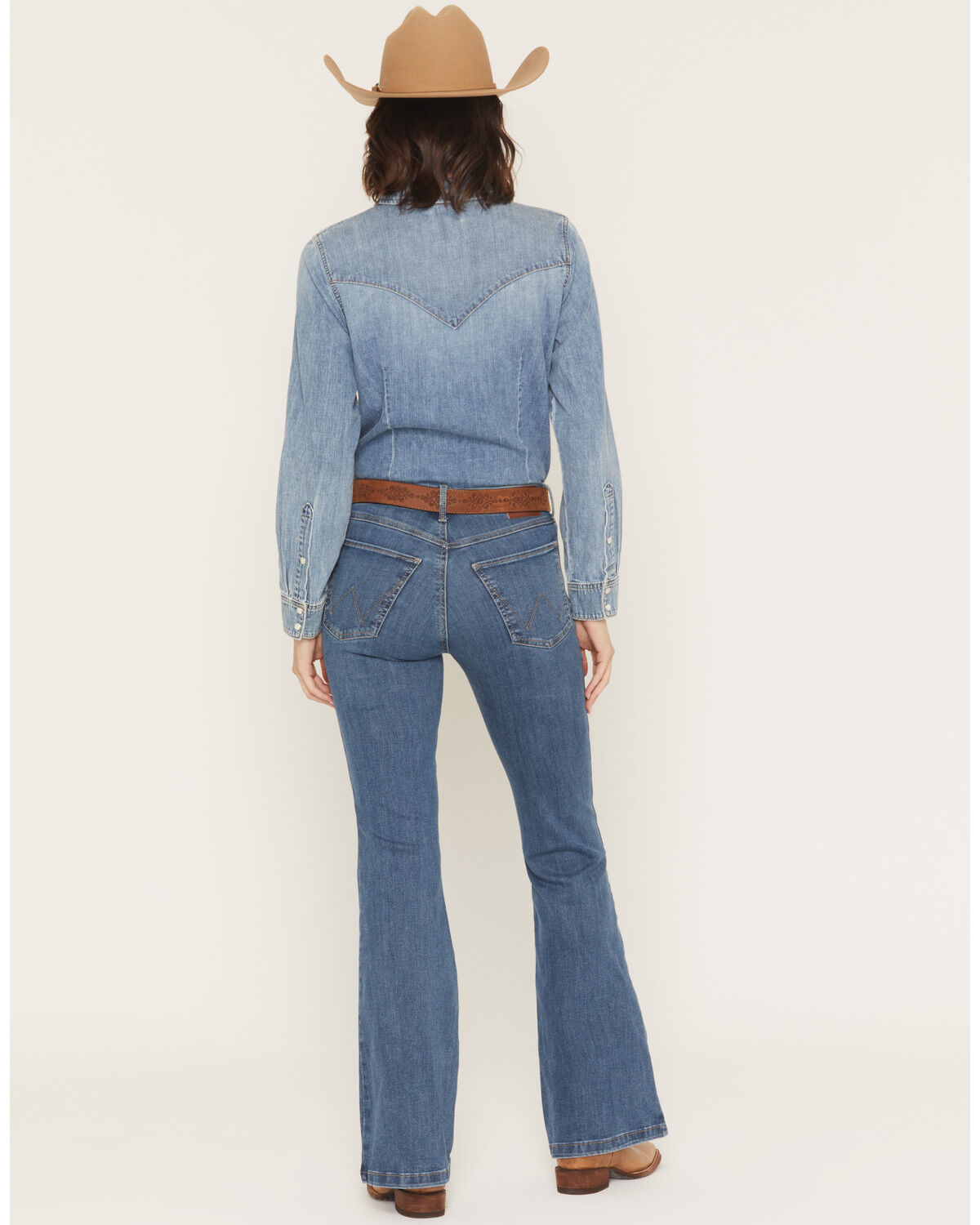 Image #3 - Wrangler Women's Bespoke Elsie Medium Wash High Rise Flare Stretch Denim Jeans, Medium Wash, hi-res