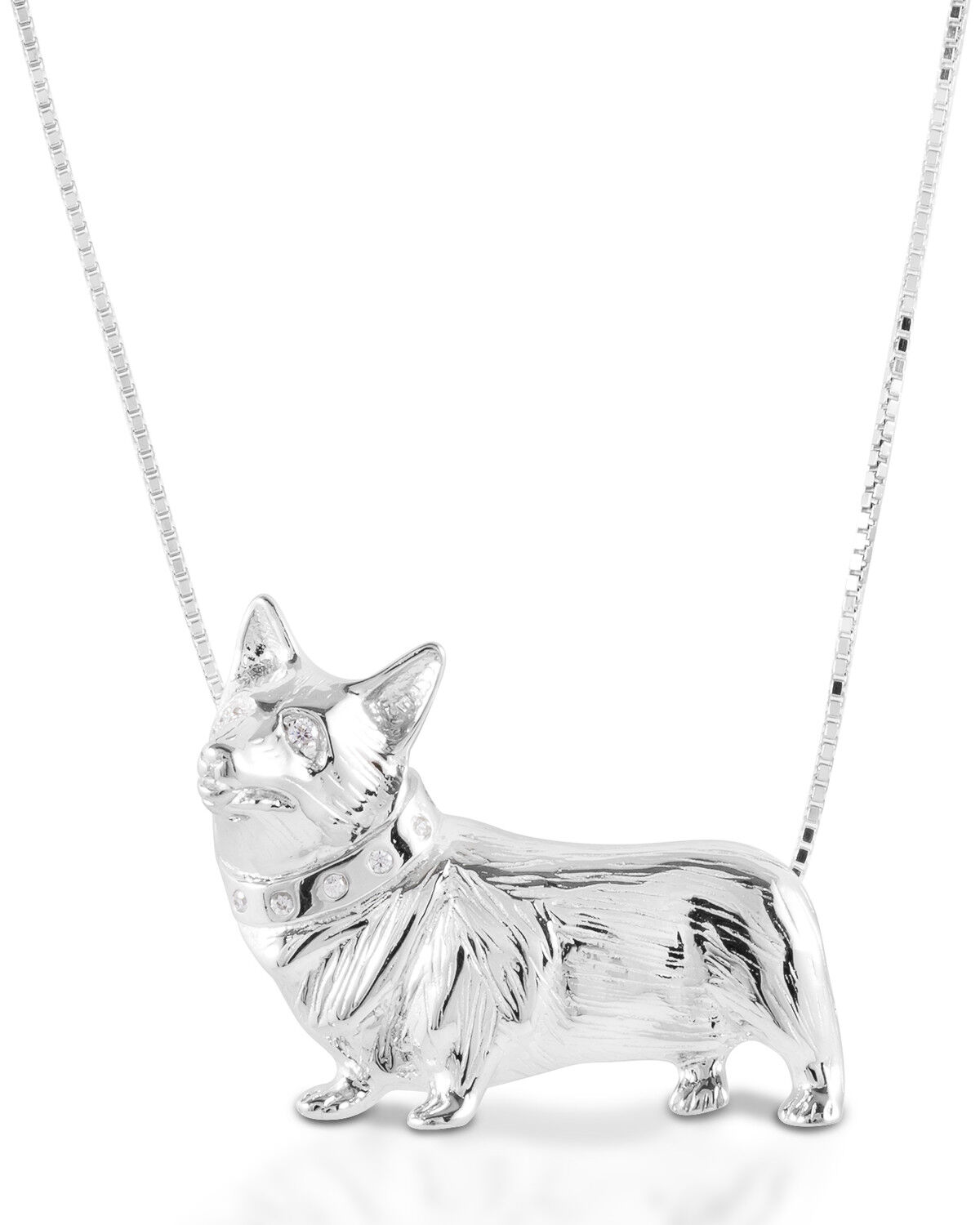 Image #1 - Kelly Herd Women's Large Corgi Necklace, Silver, hi-res