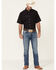 Panhandle Men's Performance Geo Print Short Sleeve Button Down Western Shirt , Red, hi-res