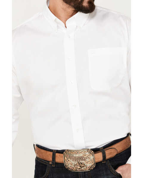 Image #3 - Cinch Men's Solid Long Sleeve Button-Down Western Shirt, White, hi-res