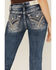 Image #2 - Miss Me Women's Dark Wash Mid Rise Bootcut Stretch Denim Jeans, Dark Wash, hi-res