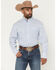 Image #1 - George Strait by Wrangler Men's Plaid Print Long Sleeve Button-Down Stretch Western Shirt, White, hi-res