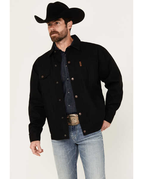 Image #1 - Cinch Men's Canvas Solid Snap Jacket, Black, hi-res