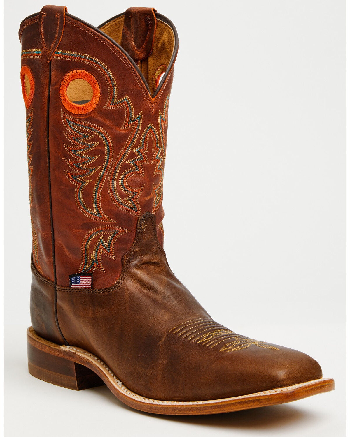 Justin Men's Bent Rail Nash Western Boots - Broad Square Toe, Brown, hi-res
