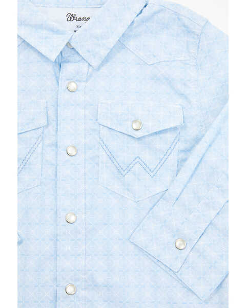 Image #2 - Wrangler Toddler Boys' Check Long Sleeve Pearl Snap Western Shirt , Light Blue, hi-res