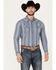 Image #1 - Cody James Men's War Hunt Southwestern Striped Print Long Sleeve Snap Western Shirt, White, hi-res