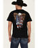 Cowboy Up Men's I Bleed Red White & Blue Short Sleeve Graphic T-Shirt , Black, hi-res