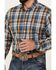 Image #3 - Cinch Men's Plaid Print Long Sleeve Button-Down Western Shirt, Blue, hi-res