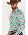 Image #2 - Rock & Roll Denim Men's Southwestern Print Long Sleeve Snap Western Shirt, Turquoise, hi-res