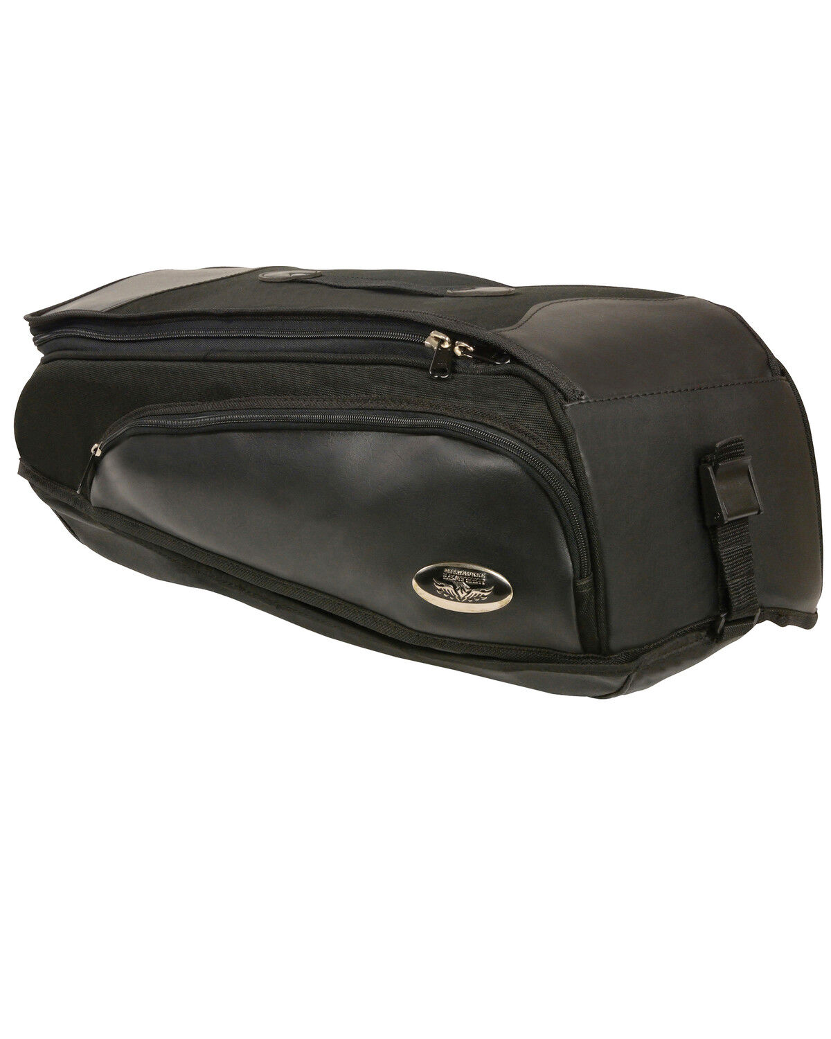 Image #1 - Milwaukee Leather Black Long Textile Back Rack Travel Bag, Black, hi-res