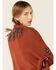 Cotton Emporium Women's Leo Paisley Belted Cardi Sweater , Rust Copper, hi-res