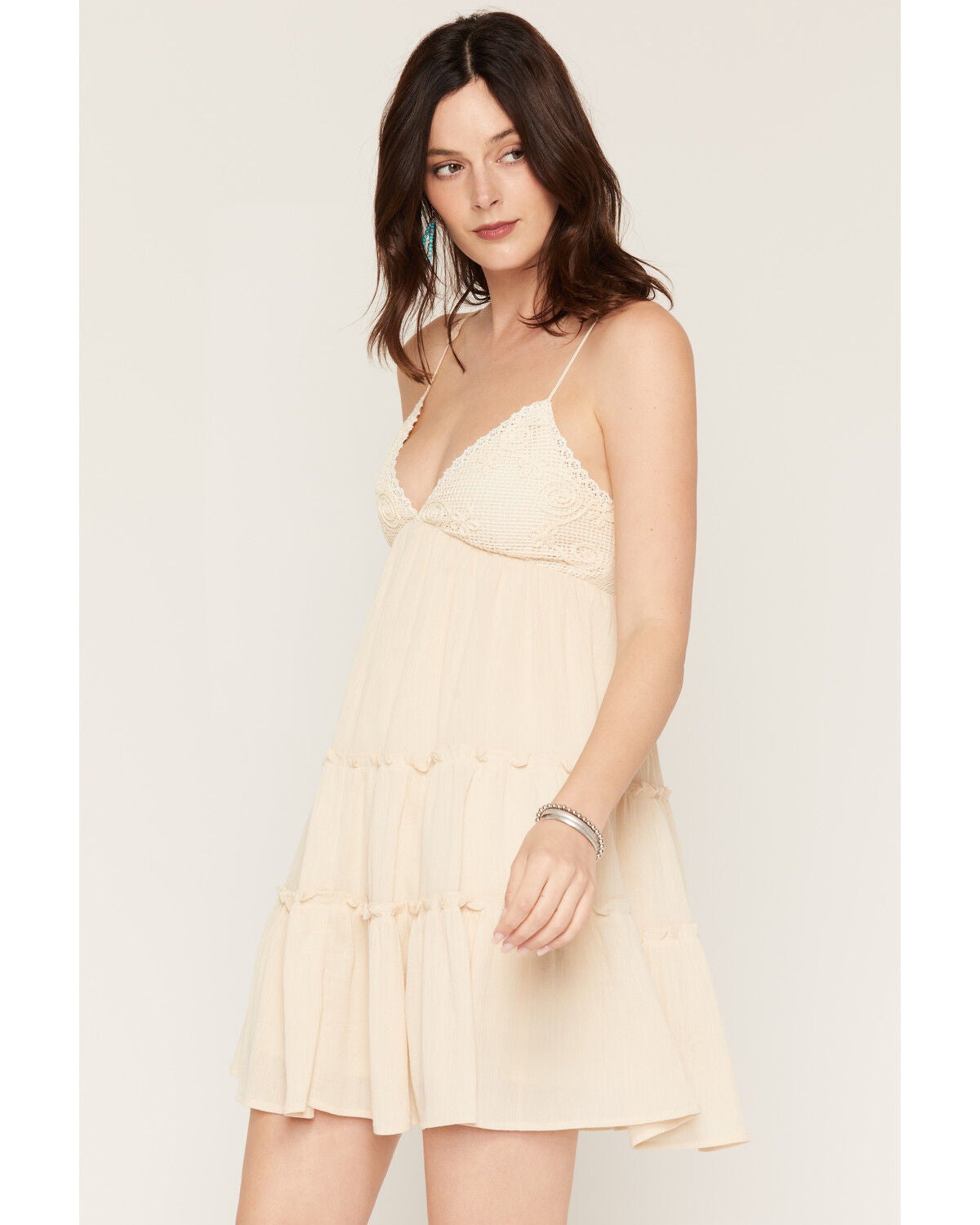 Image #2 - By Together Women's Crochet Sleeveless Mini Dress, Natural, hi-res