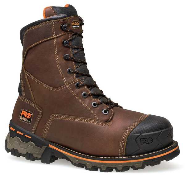Timberland Pro Boondock Waterproof 8" Lace-Up Work Boots - Composite Toe, Brown, hi-res