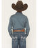 Image #4 - Cody James Boys' Bourbon Geo Print Long Sleeve Pearl Snap Western Shirt, Navy, hi-res