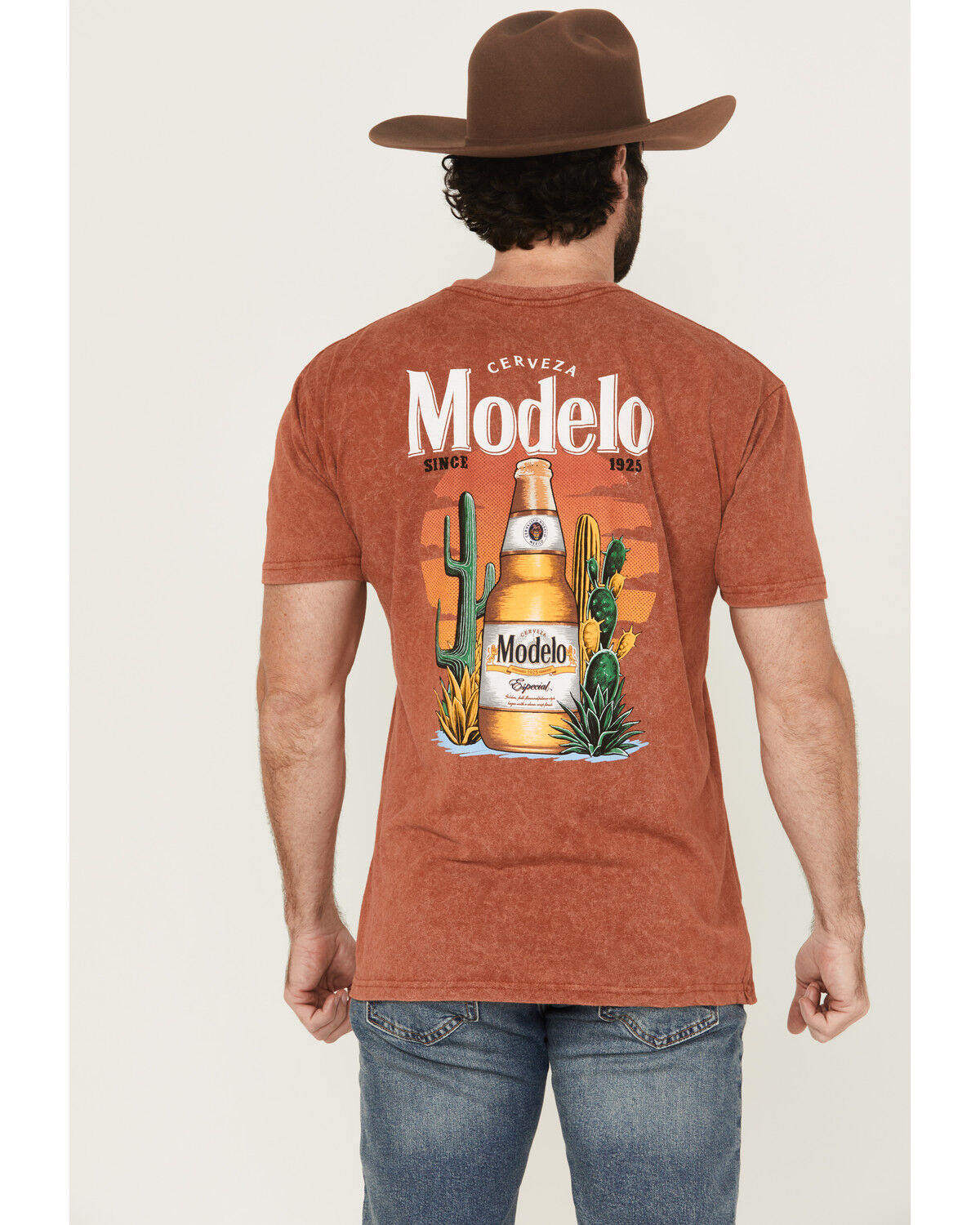 Image #1 - Modelo Men's Desert Sunset Short Sleeve Graphic T-Shirt, Rust Copper, hi-res
