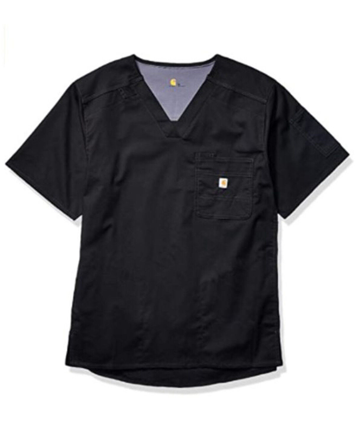 Image #1 - Carhartt Men's Solid Ripstop Scrub Utility Short Sleeve Work Shirt, Black, hi-res