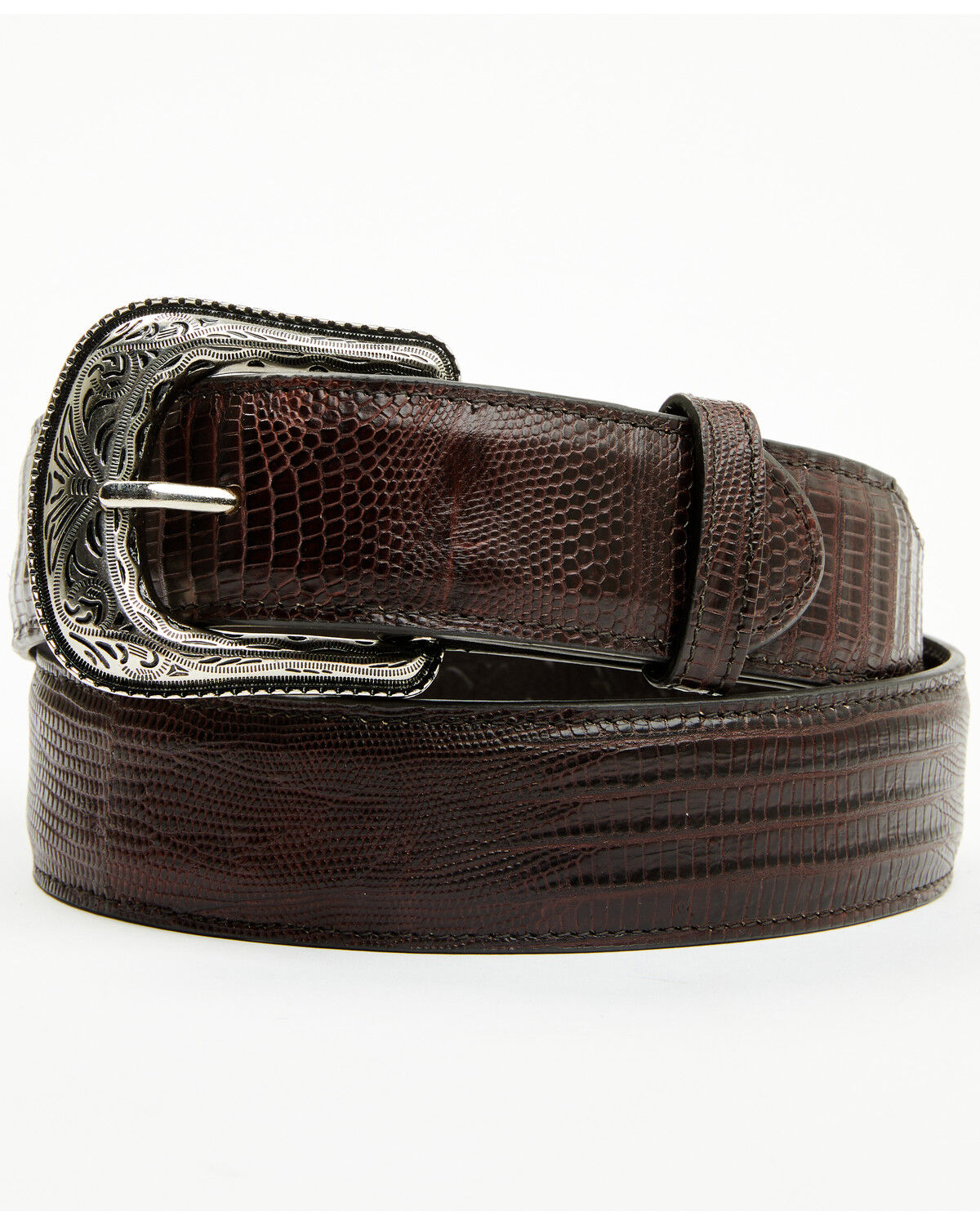 Image #1 - Cody James Men's Exotic Lizard Belt, Black Cherry, hi-res