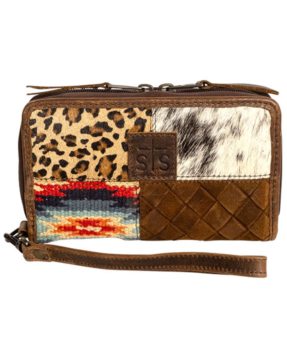 STS Ranchwear By Carroll Women's Chaynee Mountain Kacy Organizer Wristlet, Brown, hi-res