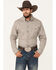 Image #1 - Justin Men's Boot Barn Exclusive Medallion Print Long Sleeve Button-Down Stretch Western Shirt, , hi-res