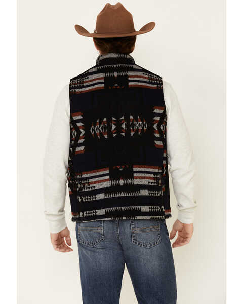 Image #4 - Cripple Creek Men's Black Navajo Blanket Wool Melton Vest , , hi-res