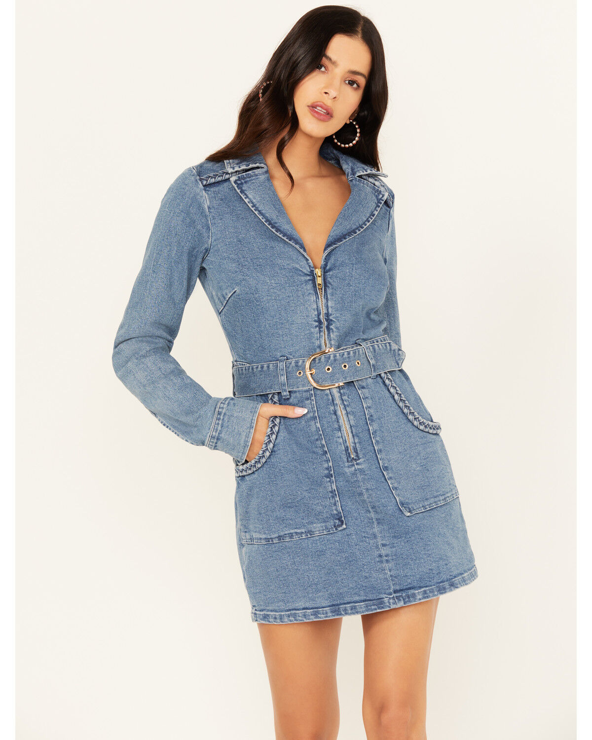 Image #1 - Show Me Your Mumu Women's Outlaw Medium Wash Denim Mini Dress, Medium Wash, hi-res