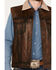 Image #3 - Cripple Creek Men's Sherpa Lined Leather Vest, Brown, hi-res