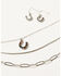 Image #2 - Shyanne Women's Layered Chain Rainbow Horseshoe Jewelry Set - 2 Piece, Silver, hi-res