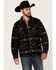 Image #1 - Powder River Outfitters Men's Southwestern Print Berber Zip Jacket, Black, hi-res