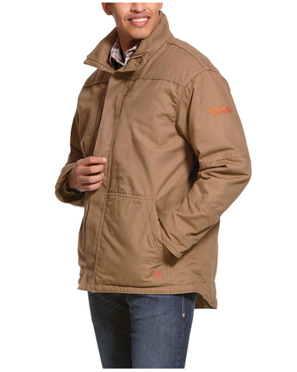 Image #1 - Ariat Men's FR Workhorse Field Jacket, Beige/khaki, hi-res