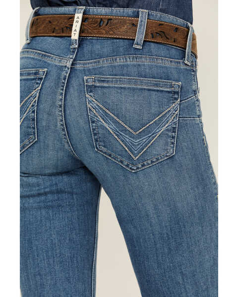 Image #4 - Ariat Women's R.E.A.L Medium Wash Perfect Rise Clover Straight Jeans , Medium Wash, hi-res