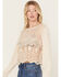 Wild Moss Women's Crochet Front Knit Top, Ivory, hi-res