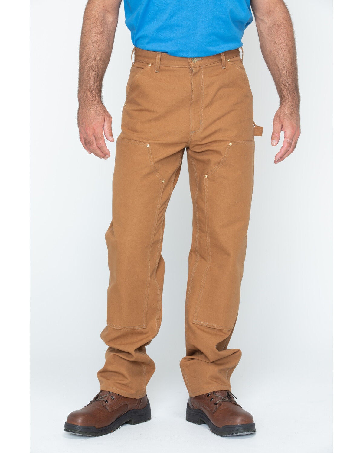 Carhartt Double Duck Dungaree Fit Work Jeans - Big, Brown, hi-res