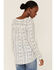 Image #3 - En Creme Women's Textured Floral Stripe Long Sleeve Top, Ivory, hi-res